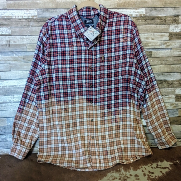 Hank Williams Jr Upcycled Handcrafted Dip Dye Bleach Flannel Shirt - Picture 9 of 16